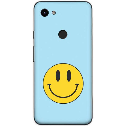 Blue Happy Face Google Pixel 3a XL Skin